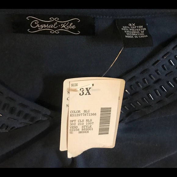 Crystal Kobe Blue Blouse NWT - Picture 7 of 8